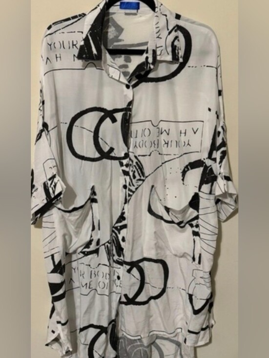 Ellazhu Dresses & Skirts - Ellazhu Black & White Shirt Dress One Size